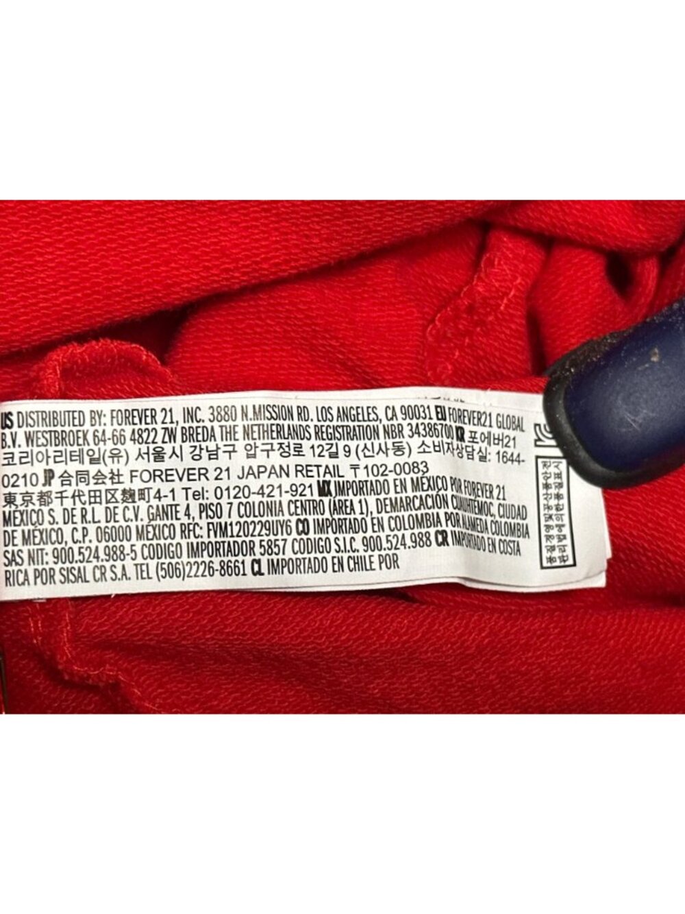 Forever 21 Plus 2X Red Hoodie Pony Tape Sleeve Raw Hem Streetwear Oversized Look - Picture 9 of 12